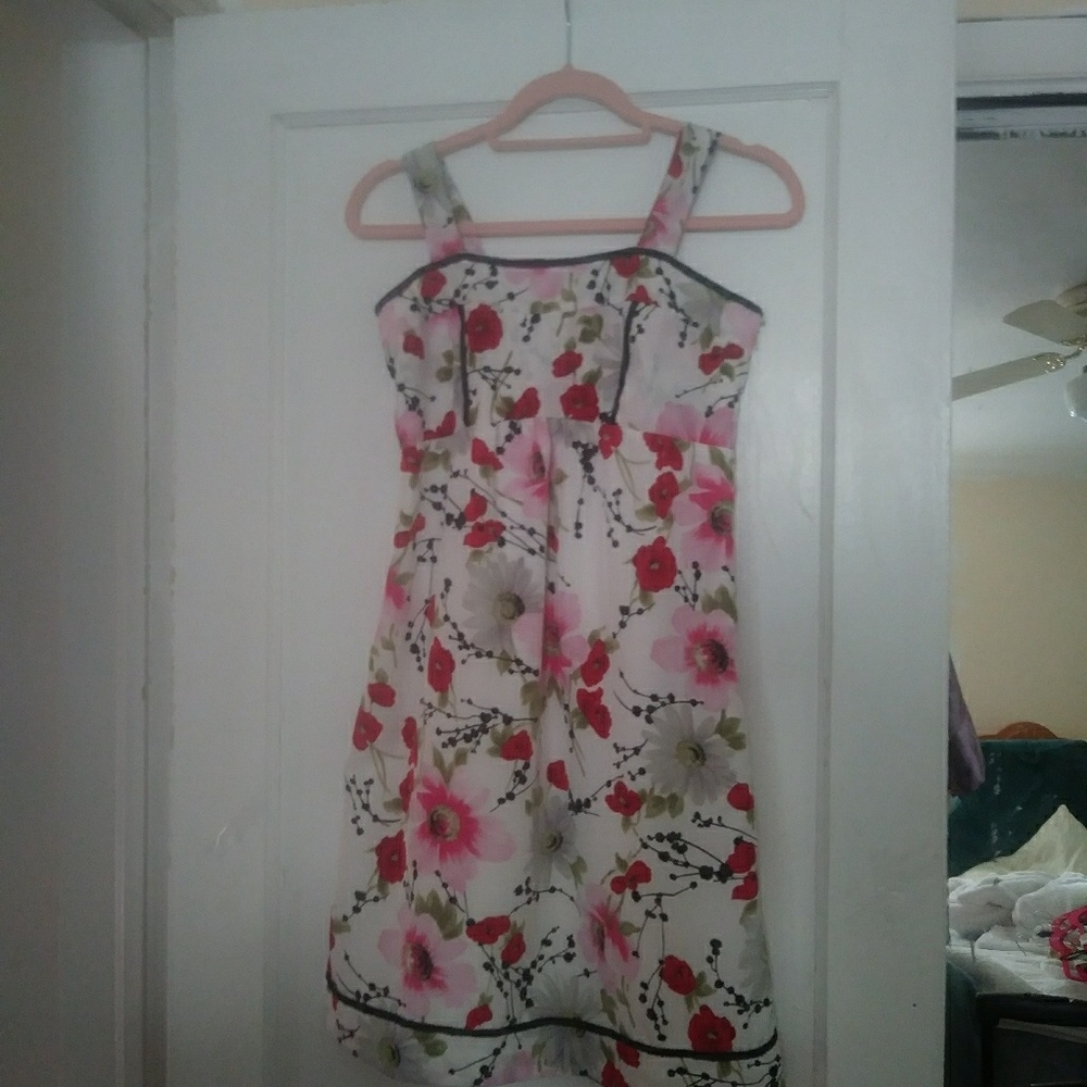 Party Dress white with flowers size M